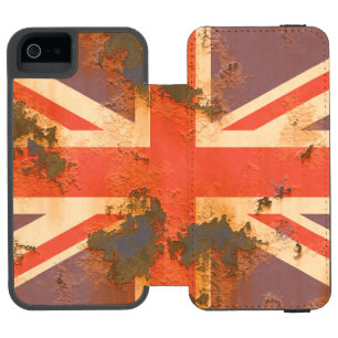 Capa Carteira Incipio Watson™ Para iPhone 5 Bandeira Vintage Enferrujada do Reino Unido