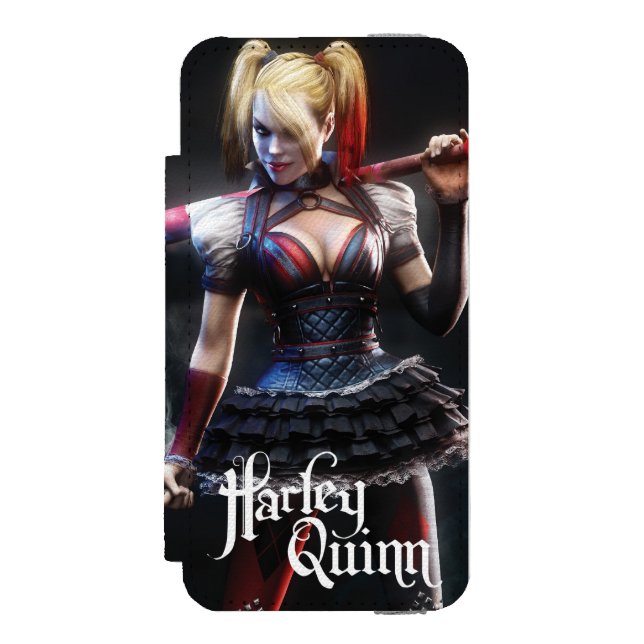 Capa Carteira Para iPhone, Incipio Batman Arkham Knight | Harley Quinn com Bat (Frente do fólio)