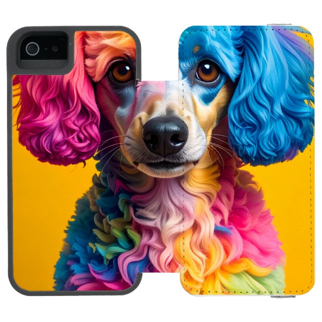 Capa Carteira Para iPhone, Incipio Cachorro Colorido (Fólio aberto)