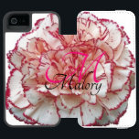 Capa Carteira Incipio Watson™ Para iPhone 5 Caixa de Wallet do iPhone 6 Flor Cor-de-Rosa e Bra<br><div class="desc">Monograma de Flores Brancas e Rosa,  Maleta de iPhone da Apple com seu nome!</div>