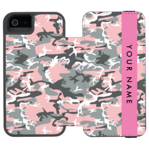 Capa Carteira Incipio Watson™ Para iPhone 5 Camuflagem Rosa e Cinza Personalize seu nome