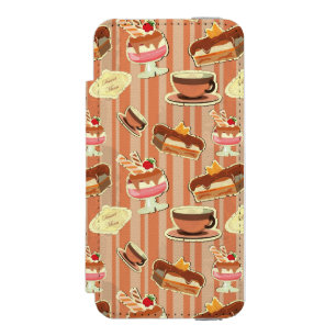 Capa Carteira Incipio Watson™ Para iPhone 5 Cartão do vintage com uma sobremesa da morango