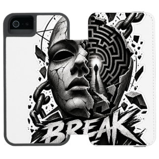 Capa Carteira Incipio Watson™ Para iPhone 5 Cartera Gráfica Monocroma Edgy Rompe El Patrón P