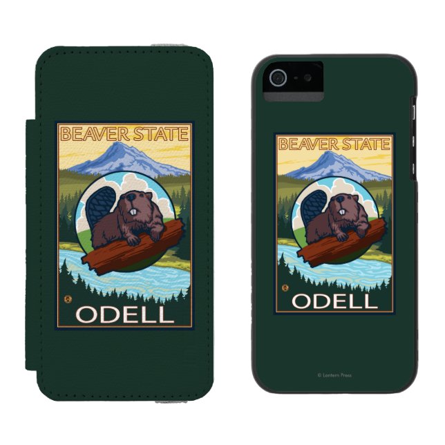 Capa Carteira Para iPhone, Incipio Castor & capa do Mt. - Odell, Oregon (Lado a lado)