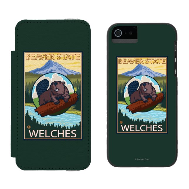 Capa Carteira Para iPhone, Incipio Castor & capa do Mt. - Welches, Oregon (Lado a lado)