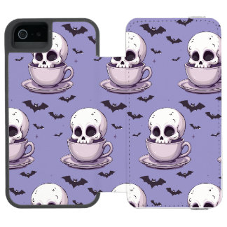 Capa Carteira Incipio Watson™ Para iPhone 5 Caveira Pastel Goth em Xícara de Chá