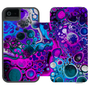 Capa Carteira Incipio Watson™ Para iPhone 5 Célula de Mármaco de Arte Fluida, Abstrato, Azul