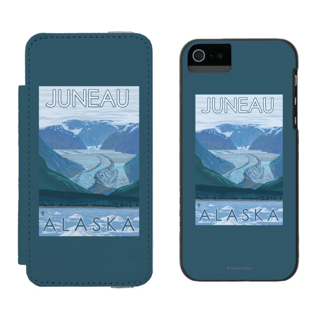 Capa Carteira Para iPhone, Incipio Cena da geleira - Juneau, Alaska (Lado a lado)
