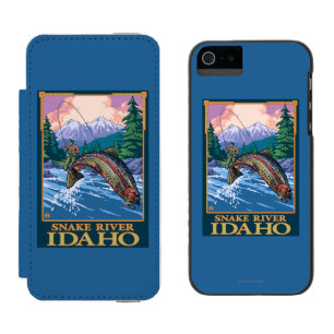 Capa Carteira Incipio Watson™ Para iPhone 5 Cena da pesca com mosca - rio Snake, Idaho