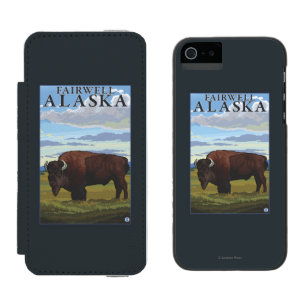 Capa Carteira Incipio Watson™ Para iPhone 5 Cena do bisonte - Fairwell, Alaska