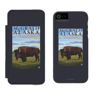 Capa Carteira Incipio Watson™ Para iPhone 5 Cena do bisonte - McGrath, Alaska
