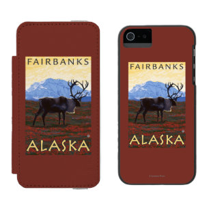 Capa Carteira Incipio Watson™ Para iPhone 5 Cena do caribu - Fairbanks, Alaska