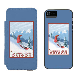 Capa Carteira Incipio Watson™ Para iPhone 5 Cena do Snowboarder - alojamento do Timberline,