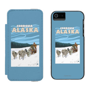 Capa Carteira Incipio Watson™ Para iPhone 5 Cena Sledding do cão - Cordova, Alaska