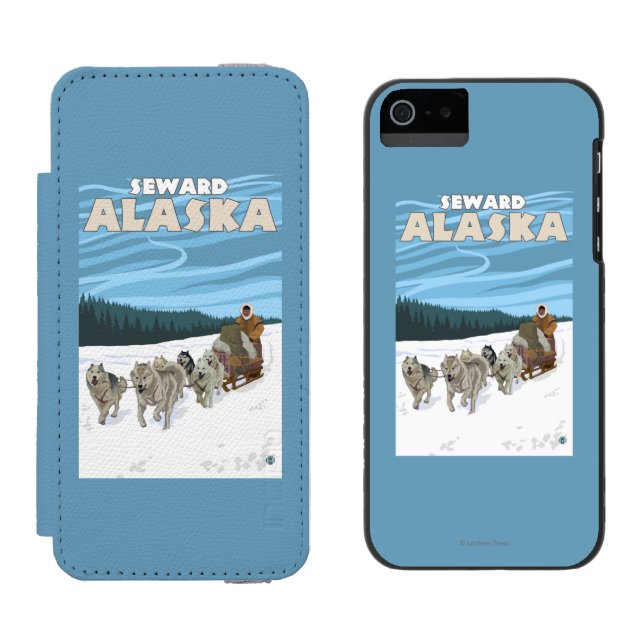 Capa Carteira Para iPhone, Incipio Cena Sledding do cão - Seward, Alaska (Lado a lado)
