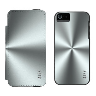 Capa Carteira Incipio Watson™ Para iPhone 5 Cinza Metálica De Aço Inoxidável