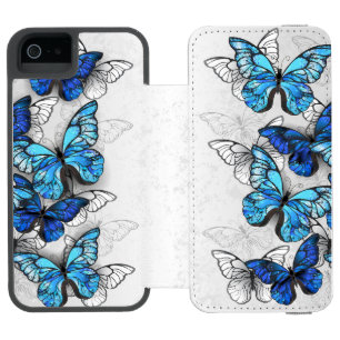 Capa Carteira Incipio Watson™ Para iPhone 5 Composição de Borboletas Brancas e Azuis