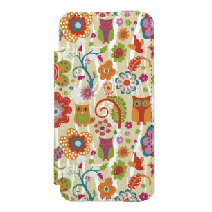 Capa Carteira Incipio Watson™ Para iPhone 5 Cor floral e coruja