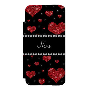 Capa Carteira Incipio Watson™ Para iPhone 5 Corações vermelhos conhecidos personalizados do