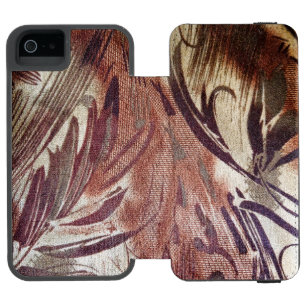 Capa Carteira Incipio Watson™ Para iPhone 5 Desenho Floral Marrom Abstrato 2
