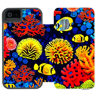 Capa Carteira Incipio Watson™ Para iPhone 5 Design brilhante de vida de recife subaquático