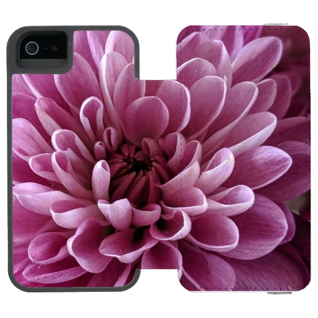 Capa Carteira Para iPhone, Incipio Design de Foto de Flor de Crisântemo Rosa (Fólio aberto)