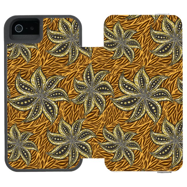 Capa Carteira Para iPhone, Incipio Estilo de Batik Floral Abstrato africano (Fólio aberto)