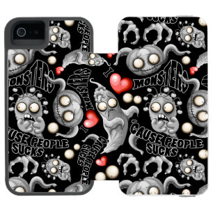 Capa Carteira Incipio Watson™ Para iPhone 5 Eu adoro monstros porque Pessoas são péssimas
