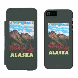 Capa Carteira Incipio Watson™ Para iPhone 5 Fireweed & montanhas - Anchorage, Alaska