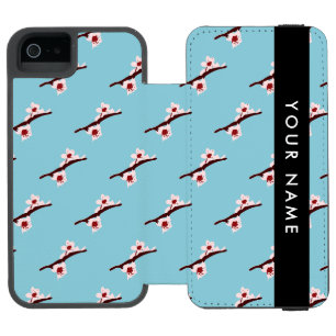 Capa Carteira Incipio Watson™ Para iPhone 5 Flor de Cerejeira, Sakura Rosa, Seu Nome