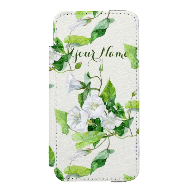 Capa Carteira Para iPhone, Incipio Flor de trepadeira branca   (Frente do fólio)