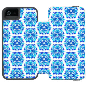 Capa Carteira Incipio Watson™ Para iPhone 5 Flores Azuis, Padrão De Flores, Padrão Floral