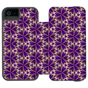 Capa Carteira Incipio Watson™ Para iPhone 5 Flores Cor-de-Rosa Douradas Abstratas