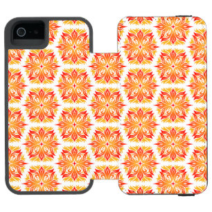 Capa Carteira Incipio Watson™ Para iPhone 5 Flores Laranja, Padrão De Flores, Padrão Floral