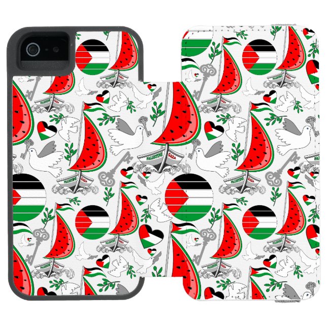 Capa Carteira Para iPhone, Incipio Freedom Global Sumud Flotilla Boats para Gaza (Fólio aberto)