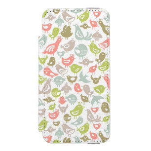 Capa Carteira Incipio Watson™ Para iPhone 5 fundo com o ornamento colorido dos pássaros