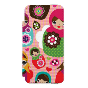 Capa Carteira Incipio Watson™ Para iPhone 5 Fundo da ilustração da boneca do russo