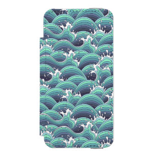 Capa Carteira Incipio Watson™ Para iPhone 5 Fundo decorativo da onda do mar