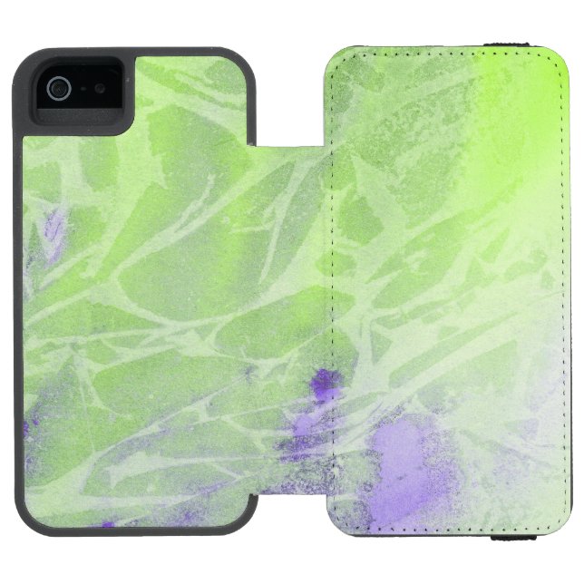 Capa Carteira Para iPhone, Incipio Harmonia de Verde Suave e Lavanda (Fólio aberto)