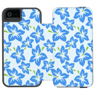 Capa Carteira Incipio Watson™ Para iPhone 5 Hibisco Azul, Flores Azuis, Padrão De Flores