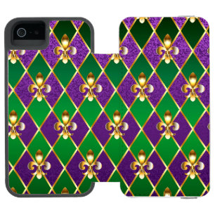 Capa Carteira Incipio Watson™ Para iPhone 5 Jewelry Background Mardi Gras