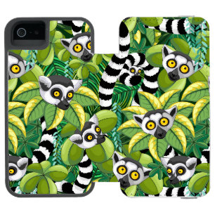 Capa Carteira Incipio Watson™ Para iPhone 5 Lêmures de Madagascar na Selva Exótica