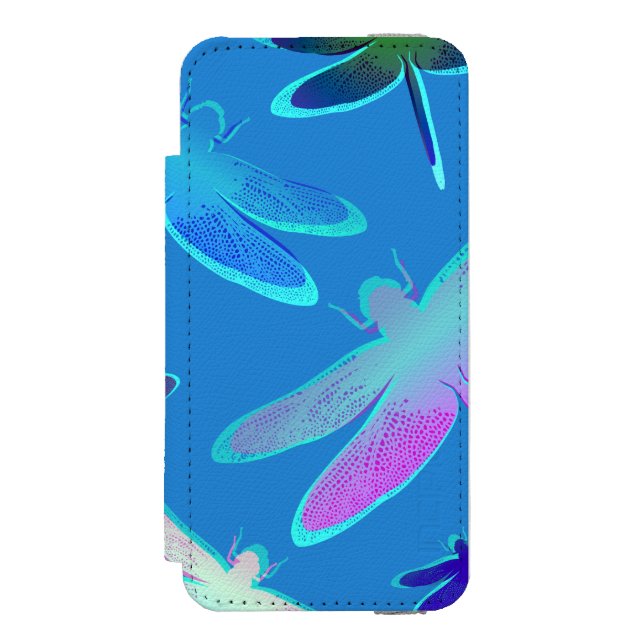 Capa Carteira Para iPhone, Incipio Lindas ribeirinhas no padrão azul (Frente do fólio)