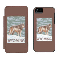 Lobo cinzento StandingWyoming