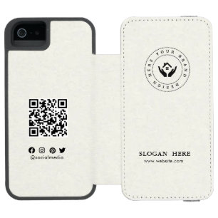 Capa Carteira Incipio Watson™ Para iPhone 5 Logotipo editável moderno   qr código e texto