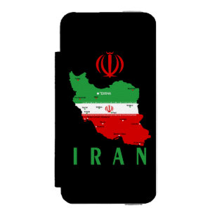 Capa Carteira Incipio Watson™ Para iPhone 5 Mapa do Irã com Bandeira e Emblema