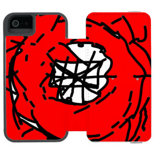 Capa Carteira Incipio Watson™ Para iPhone 5 Minimalist Abstract Circular Expressionism in Red