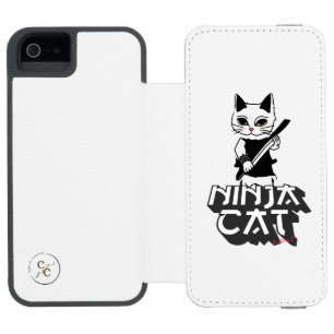Capa Carteira Incipio Watson™ Para iPhone 5 Ninja cat T-Shirt