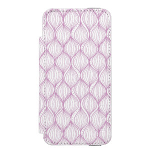 Capa Carteira Incipio Watson™ Para iPhone 5 O ogee roxo listra o fundo do teste padrão