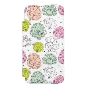 Capa Carteira Incipio Watson™ Para iPhone 5 o pavão caçoa o vintage do papel de parede